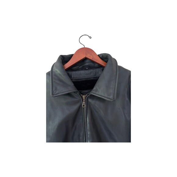 Rare Max USA Men 4X Vintage Genuine Black Leather Jacket 90s Hip Hop Zip Liner - Picture 5 of 11